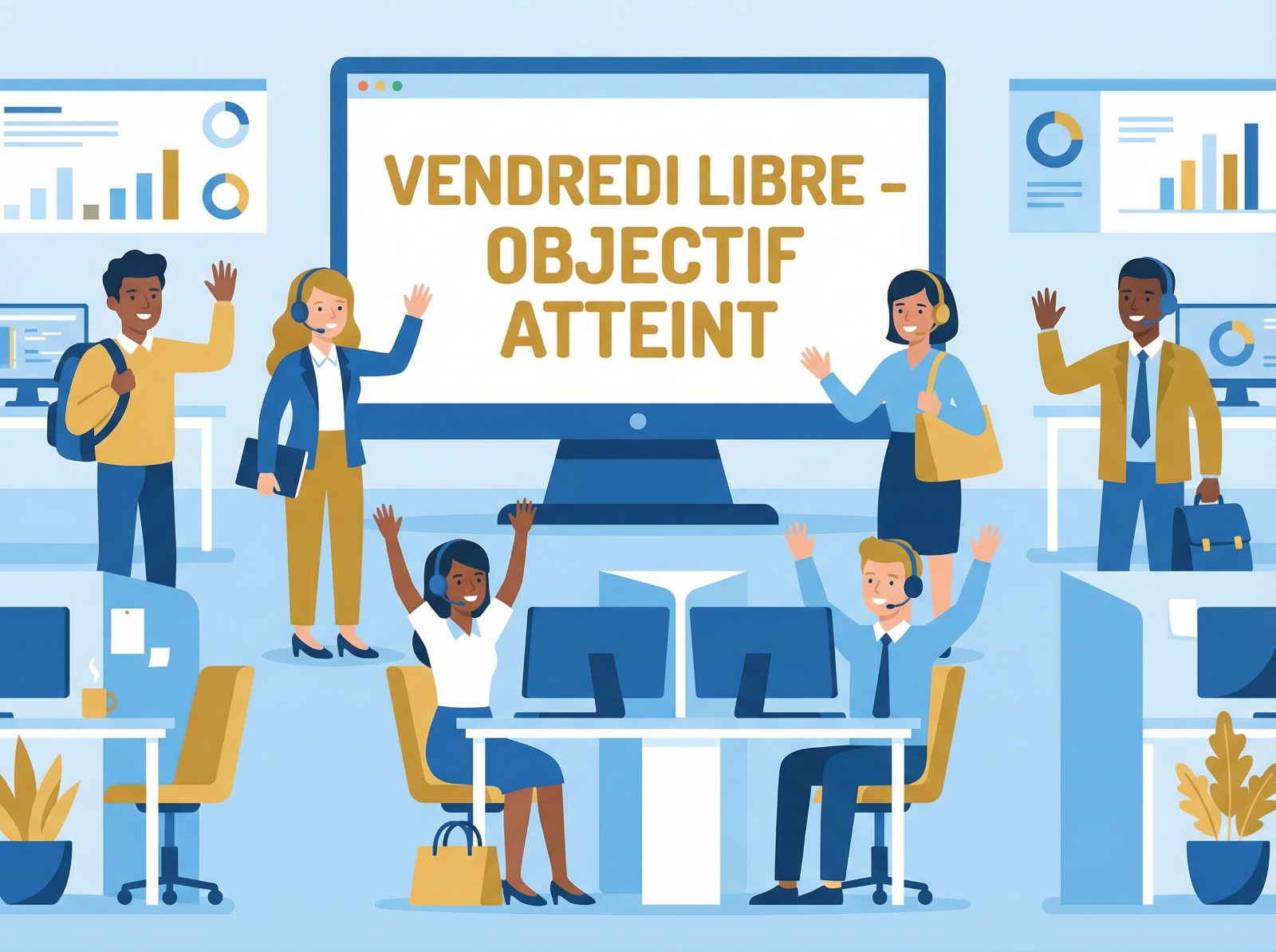 Équipe call center vendredi libre